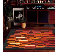 SRTJURFG Area Rug Large Soft Washable 200 x 250 cm Rectangle Rugs for Living Room Bedroom Playroom Office Dining Room Home Decor Carpet Modern abstract orange black