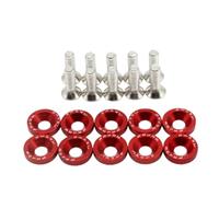 SRTMIRJJ 10 Pcs Fender Bumper Washer for E-class Cabrio/ 4. Gen (A207)/2013 2014 2015 2016 2017, Stainless Steel M6 CNC Billet Aluminum Fender Washer, Engine Bay Dress Up Kit,Red
