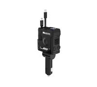 SRTMIRJJ 4 in 1 Car Retractable Charger for a1 a1 s-line a1 sportback a1 s a2 a3 s-line a3 8p 8v a3, 120W Fast Charging with Retractable Cables, Voltage Display, USB/USB-C Ports Compatible,Black