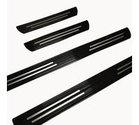 SRTMIRJJ 4 Pcs Stainless Steel Car Door Sill Protector For Mini Paceman (R61) Cooper Coupe 2012-2016, Threshold Cover Edge Non Slip Scuff Guard Protection Strip, Decoration,Black brushed