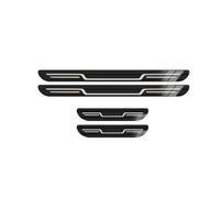 SRTMIRJJ 4pcs Stainless Steel Car Door Sill Protector Strips for KIA Venga 2009-2018, Nonslip Welcome Pedal Sticker, Decorative Styling Accessories,Black titanium brushed