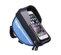 SRTMIRJJ Bike Frame Bag for Bianchi Freccia Celeste Giro Grizzly 29.x Impulso, Water Repellent Mobile Phone Holder, Smartphones up to 6.4 Inches with TPU Sensitive Touchscreen,Blue