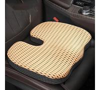 SRTMIRJJ Car Seat Cushion for R-enault Captur II 2013-2024, Memory Foam Car Driving Wedge Seat Cushion, Ergonomic Coccyx Seat, Sciatica Cushion, Antislip Base,Beige