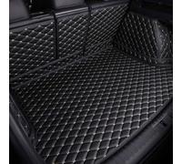 SRTMIRJJ Full Coverage Car Boot Liner Mat for Jaguar F-PACE 2016-2018, Rear Trunk Protector Mats Leather Waterproof Carpets Cargo Storage Tray,Black-Beige