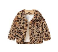 SRTUMEY Baby Coats 3-6 Months Infant Child Toddler Newborn Baby Boys Girls Fleece Long Sleeve Leopard Print Jacket Thick Coat Outer Outwear Outfits Clothes Coat for Boys 1_Brown