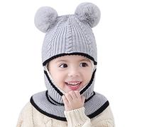 SRTUMEY Baby Winter Beanie Windproof Hat Thick Baby Caps Warm Ski Scarf Hat Kids Hood Knitted Cycling Winter Thermal Earflap Toddler Kids Hat Toddler Girls Ball Cap