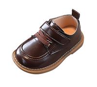 SRTUMEY Boys PU Leather Loafers Moccasins Oxford Stylish School Shoes UK | Hook Loop and Laces Oxford, Comfy Footbed, Non-slip Base, Soft Upper, Breathable Lining, Flexible Sole, Classic Moccasins