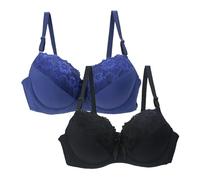 SRTUMEY Bras for Women Multipack 2 Pc Women's Underwear 34/75 36/80 38/85 40/90 42/95 44/100 BCDE Cup Sexy Floral Lace Bra for Womens Lingerie Plus Size 2 Packs Bras UK Clearance