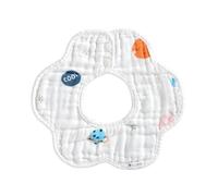 SRTUMEY Cartoon Cotton Newborn Baby Bibs Soft 360 Rotating Bibs Towel Baby Eating Bibs for Boys