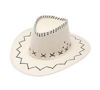 SRTUMEY Clearance Cowboy Hat Suede Look Cowboy Hat Wide Brim Western Cowboy Hats Westerns Gunslinger Hat Felt Cowboy Hat with String for Men Women B_Beige