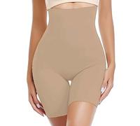 SRTUMEY Compression Slip Shorts for Under Dresses Women's High Waist Tummy Control Hip Lifting Boxer Panties Shaperwear Boyshorts Panties,Beige,S