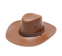 SRTUMEY Cowboy Hat for Men Women UK Clearance Lightweight Travel Outdoor Sun Hat Vintage Wide Brim Cowboy Hat Fancy Dress Party Costume Outfit Adjustable Sun Cap Durable Cowgirl Outback Hat Khaki