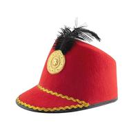 SRTUMEY Cowboy Marching Band Hat - Beautiful Band Hat for Role Play Marching Band Hat Drum Major Hat - Toy Soldier Hat Red