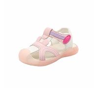 SRTUMEY Girls Boys Sandal Double Buckle Casual Flat Open Toe Summer Flashing Led Light Up Shoes Hook Loop Sandal for Toddler Little Big Kids Size 11