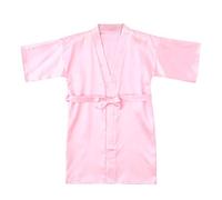 SRTUMEY Girls Dressing Gown, Kids Girls Pink Satin Silk Kimono Robe Dressing Gown Bathrobe Nightwear Toddler Baby Robes Sleepwear for Christmas Gifts for 1-8 Years