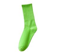 SRTUMEY Girls Sock Packs Womens Socks Solid Color Socks Colorful Lightweight Cotton Pile Socks Athletic Socks Pray for My Enemies Socks (Green, One Size)
