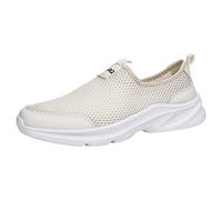 SRTUMEY Gym Tennis Sneakers Athletic Men Sports Shoes Fashionable Simple and Solid Color The New Pattern Summer Non Slip Thick Mesh Breathable and Comfortable Mens Size 9 Trainers UK Beige