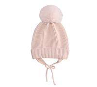SRTUMEY Infant Baby Girls Boys Soft Warm Knit Hat Kids Winter Hat With Pom Pom Hat Solid Color Warm Baby Wool Hat #3_B 0-3 Years