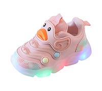 SRTUMEY Kid Boys Girls Trainers Cartoon Novelty Shoes Baby Led Light Up Trainers Children Flashing Low Top Casual Sneakers Birthday Festival Gifts for Toddler Size 4 Size 4 Pink
