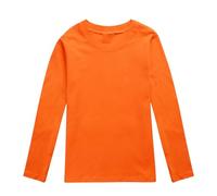 SRTUMEY Kids Pullover Tops Clearance UK Children's Autumn and Winter Clothes for Boys and Girls Long Sleeve T Shirt with Underwear Top Christmas Age 12-14 Years Orange