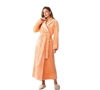 SRTUMEY Ladies Dressing Gown,Womens Soft Fluffy Bathrobe Winter Cozy Fleece Bath Robe for Women Men Dressing Gown with Pocket Orange