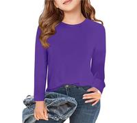 SRTUMEY Loose Pullover Tops Sweatshirt for Kids Girls UK Clearance Girl Long/Short Sleeve T Shirts Kids Spring/Summer Top Crewneck Basic Tees Toddler 5-14 Years