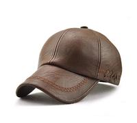 SRTUMEY Men's and Women's Cap, PU Leather and Velvet Casual Baseball Cap Middle and Elderly Duck Cap Summer Visors for Women Coffee