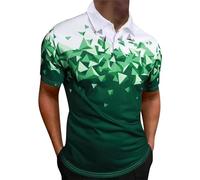 SRTUMEY Mens Turtle Neck Long Sleeve Tops Men's Summer T Shirt Fashion Printed T Shirt Round Collar Cool Loose Short Sleeve T Shirt Long Shirt Comfortable Light Top Clothing Mens Size Large Green