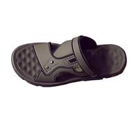 SRTUMEY Mens Two Way Wear Walking Sandals with Adjustable Heel Strap Comfortable Open Toe Leather Shoes for Summer Travel and Vacation Activities Grey, Size 7.5