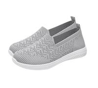SRTUMEY Pavers Trainers Women Women's Summer Soft Comfortable Breathable Mesh Shallow Knit Casual Shoes Summer Shoes for Women Grey