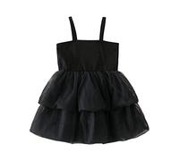 SRTUMEY Popover Dress Girls Newborn Baby Girl Cute Tutu Dress Collision Color Spaghetti Straps Sleeveless Sarong Party Wedding for Summer Baby Holiday Dress 1_Black 3-6 Months
