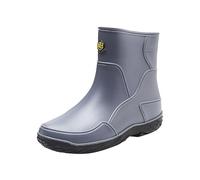SRTUMEY Short Rain Boots Men's Rain Boots Men's Drawstring Elastic Mouth Rain Shoes Shoes Rubber Shoes Mid Calf Bottom Slip Oil Chef Shoes Waterproof Low-Top Rain Shoes Grey