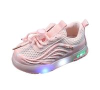 SRTUMEY Trainers for Kids Gilrs Toddler Kids LED Light Up Shoes Flashing Light Up Breathable Sports Sneakers for Boys Girls Children Toddler Light Luminous Mesh Sneaker Pink Size 8.5