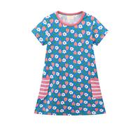 SRTUMEY Tunic Dress for Girls Print Space Planet Pattern Girls' T Shirt Dresses Summer Kids Toddler Clothes Girl's One Piece Dress 8-9 Years