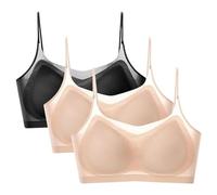 SRTUMEY UK Sale Clearance Seamless Ultra Thin Ice Silk Bra Breathable Ice Silk Daily Bra with Removable Pads 3 Packs Ice Silk Comfortable Bra Pull On Bras forWomen UK Khaki