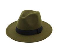 SRTUMEY Unisex Adults Army Green Fedora Hat, One Size (Adjustable), Solid, Casual, Formal, Fishing, Baseball