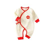 SRTUMEY Unisex Baby One-Pieces Outfit Newborn Baby Chinese Spring and Summer Long Sleeve Thin Bodysuit Crawling Suit Baby Girl Clothes 18-24 Months Watermelon Red