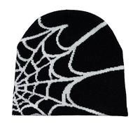 SRTUMEY Unisex Spider Web Knitted Beanies, Women's Cool Knitted Hat with No Brim Y2K Beanie Web Hat Skullies Beanie Web Beanie Hat Clear Clearance