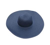 SRTUMEY Women's Solid Color Straw Large Brimmed Hat Sun Floppy Disk Wide Brimmed Hat Beach Hat Sun Hat Fashion Cap Womens Son Hat Navy