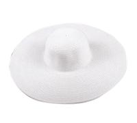 SRTUMEY Women's Solid Color Straw Large Brimmed Hat Sun Floppy Disk Wide Brimmed Hat Beach Hat Sun Hat Fashion Cap Womens Son Hat White Clearance