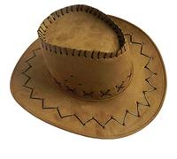 SRTUMEY YE1 Suede Look Wide Brim Western Felt Cowboy Hat with String - One Size for Men & Women