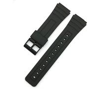 SRTYDCUR 12/14/16/18/20/22mm Silicone Rubber Strap Compatible With Casio W800H A158/168 AE1200/1300 F91W F84 Watchband Men Women Bracelet Accessories(Black-black,18mm)