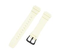 SRTYDCUR 18mm Rubber Strap Compatible With Casio G-SHOCK AQ-S810W AE-1200 W-216H W-735H SGW-400 MRW-200H Men Universal Resin Replace Watch Band(Beige black)