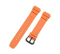 SRTYDCUR 18mm Rubber Strap Compatible With Casio G-SHOCK AQ-S810W AE-1200 W-216H W-735H SGW-400 MRW-200H Men Universal Resin Replace Watch Band(Orange black)