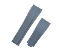 SRTYDCUR 20/21mm Soft Nature Rubber Watch Band Compatible With Rolex Strap GMT Daytona Submariner YachtMaster Wristband Bracelet Fold Buckle Belt(Grey,21mm No Mark Buckle,M)