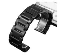 SRTYDCUR 20mm 22mm 24mm Stainless Steel Watchband Compatible With C-ASIO PRG-600YB PRW-6600 EQB-501 EFR-303L Wach Chain Silver Black(Matte black,20mm)