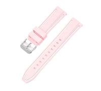 SRTYDCUR 20mm Silicone Watch Band Compatible With Omega X Swatch Joint MoonSwatch Strap Men Women Double Color Sport Quick Release Wrist Bracelet(Pink white)