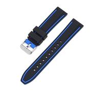 SRTYDCUR 20mm Silicone Watch Band Compatible With Omega X Swatch Joint MoonSwatch Strap Men Women Double Color Sport Quick Release Wrist Bracelet(Black blue)