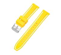 SRTYDCUR 20mm Silicone Watch Band Compatible With Omega X Swatch Joint MoonSwatch Strap Men Women Double Color Sport Quick Release Wrist Bracelet(Yellow white)