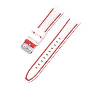 SRTYDCUR 20mm Silicone Watch Band Compatible With Omega X Swatch Joint MoonSwatch Strap Men Women Double Color Sport Quick Release Wrist Bracelet(White red)
